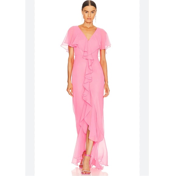 NWT Yaura Pink Isioma Ruffled Maxi Visit UK 10 US 6 C10 - Picture 7 of 8